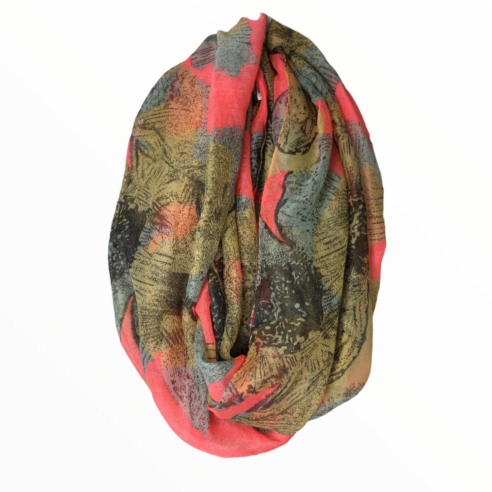 NWT Neon Floral Infinity Scarf
